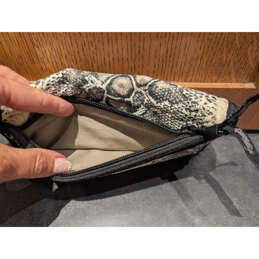 Donna Sharp quilted snake-print wallet Black Cream